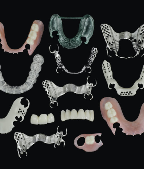 Variety of different types of dentures
